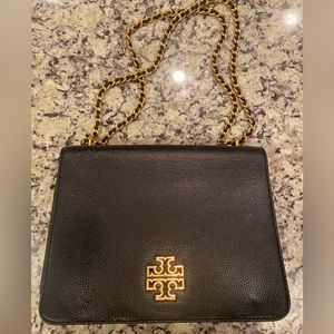 Tory Burch Large Black Britten Adjustable Handbag